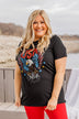 Hooray For The U.S.A. Graphic Top- Black