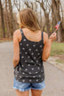 Young And Free Button Tank- Charcoal