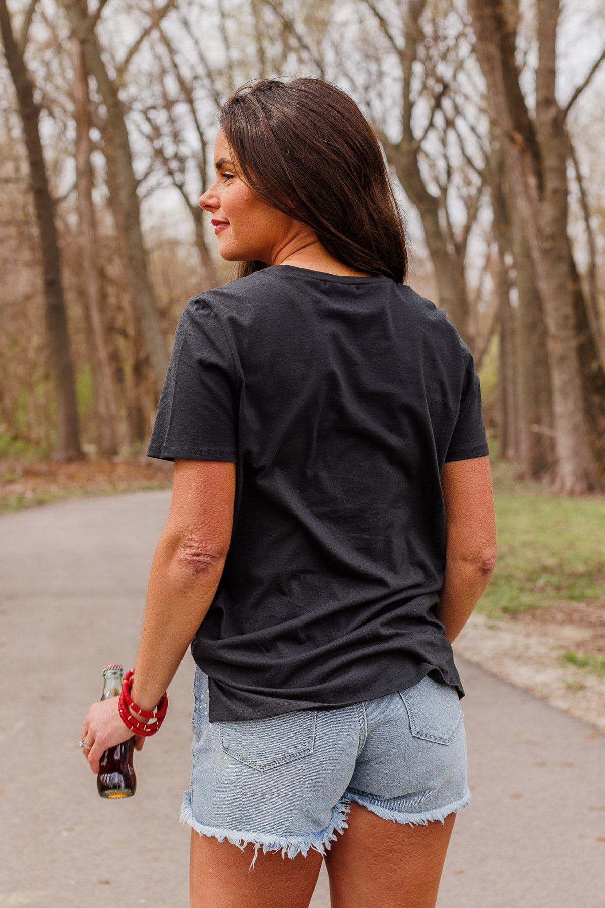 Hooray For The U.S.A. Graphic Top- Black