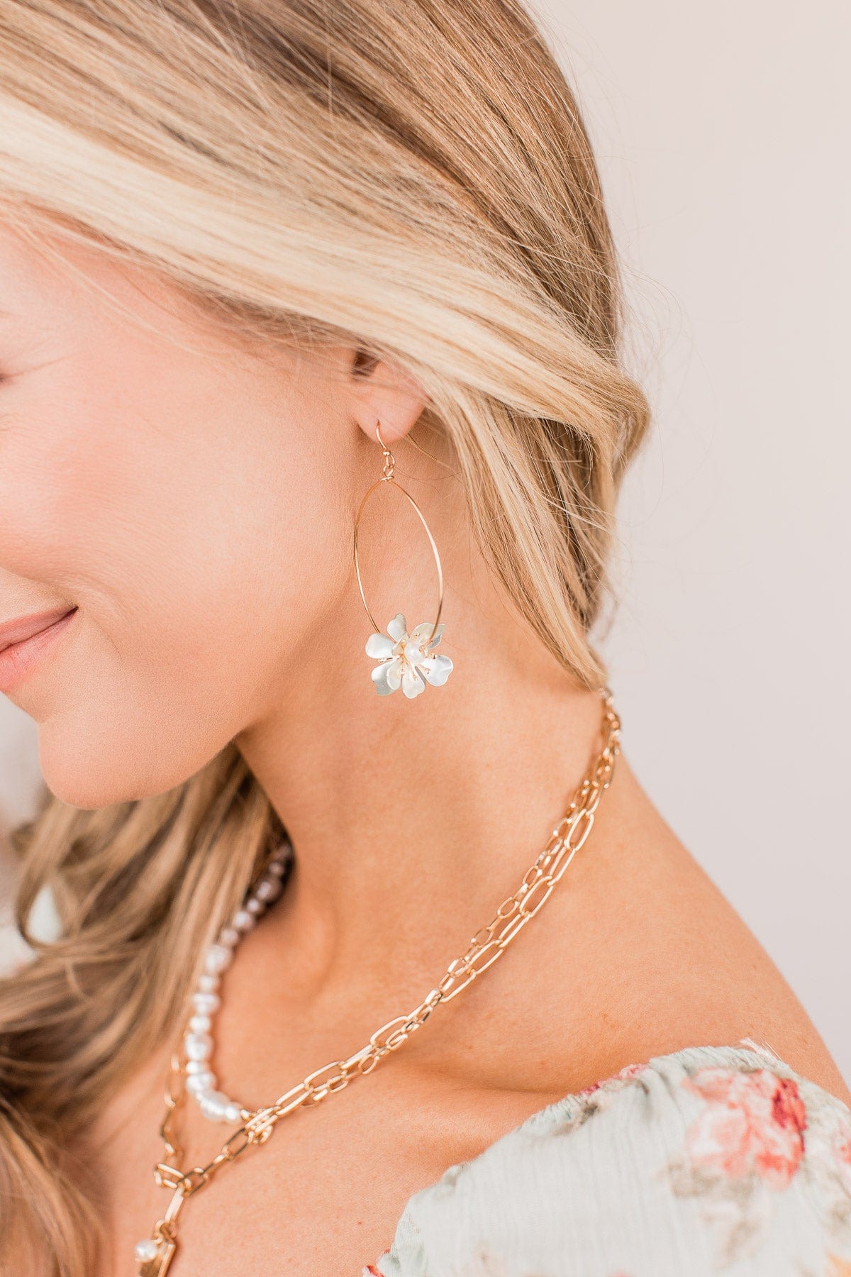 Tale As Old As Time Hoop Earrings- Mint & Gold