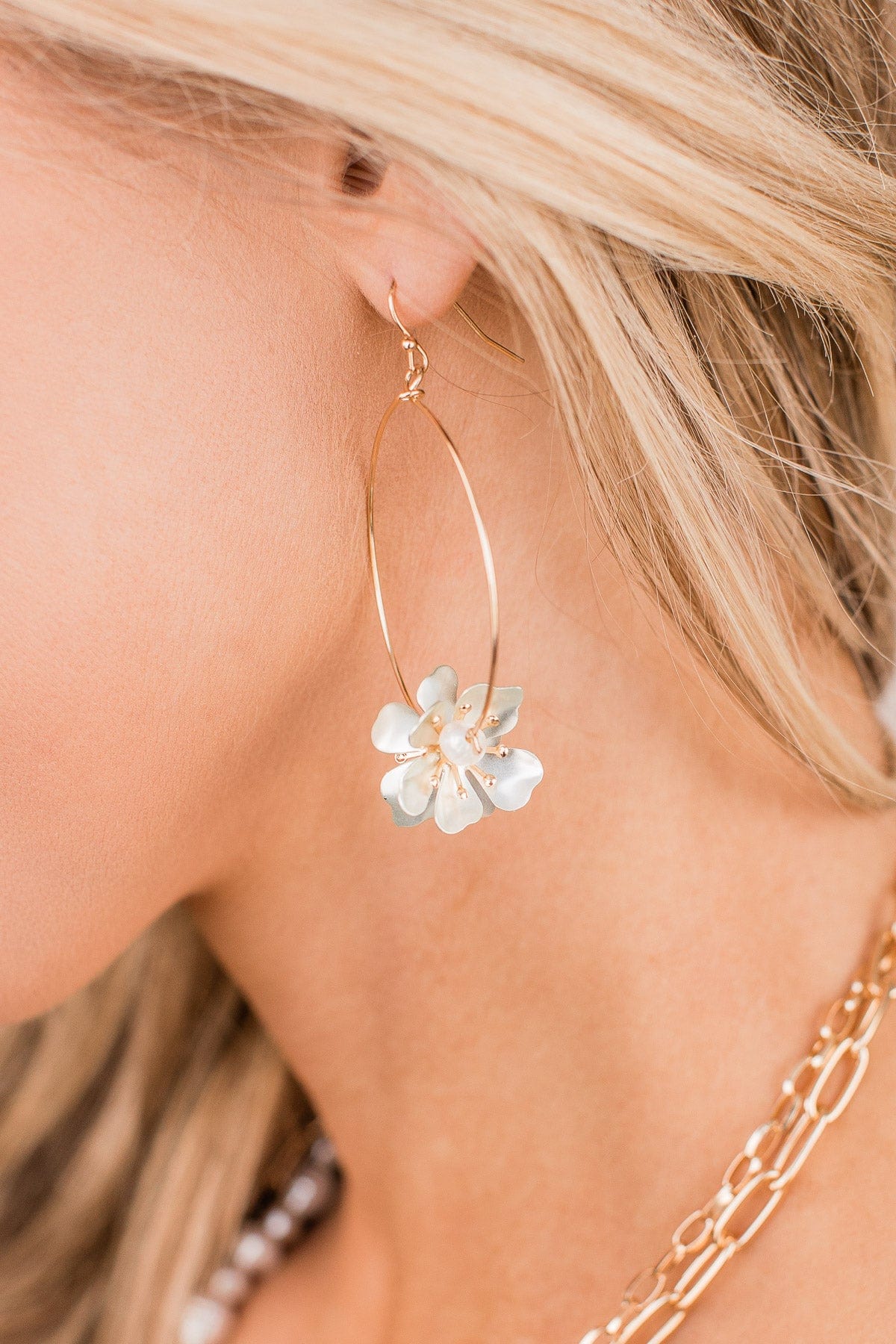 Tale As Old As Time Hoop Earrings- Mint & Gold