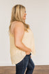 Golden Days Floral Lace Tank- Soft Yellow