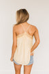 Golden Days Floral Lace Tank- Soft Yellow