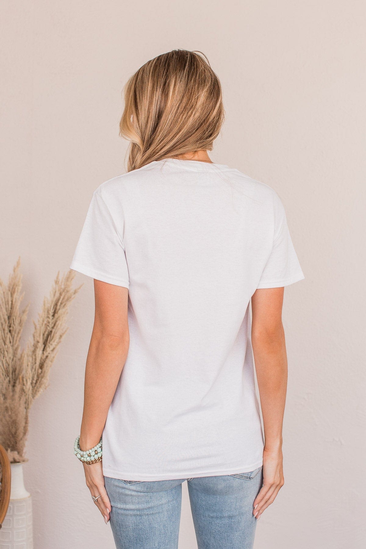 Rainbow "Dreamer" Graphic Tee- White