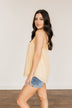 Golden Days Floral Lace Tank- Soft Yellow