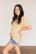 Lasting Impressions Leopard Notch Top- Soft Yellow