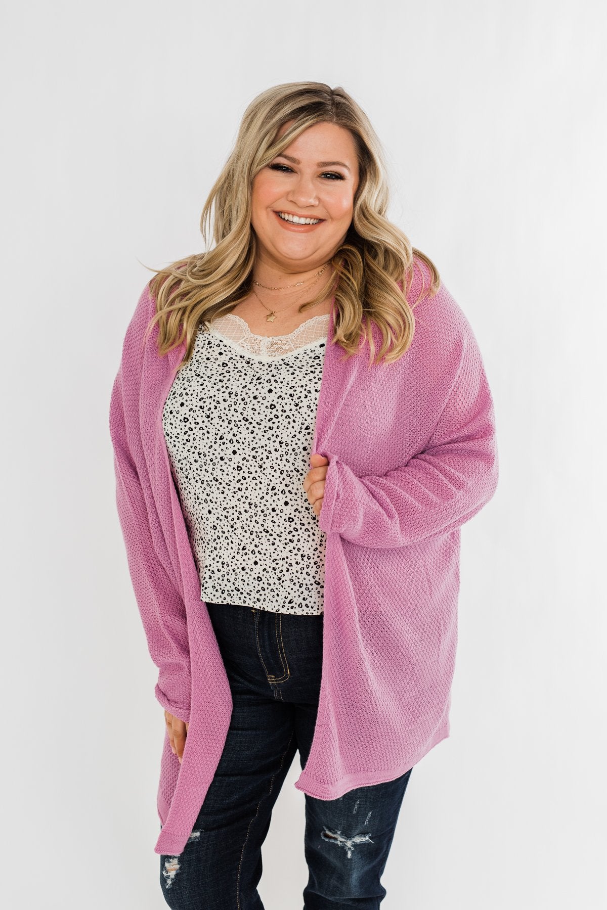 Truth Be Told Knitted Cardigan- Orchid