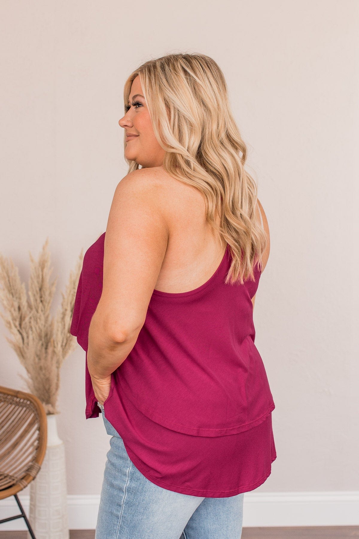 Out For Some Fun Tank- Deep Magenta