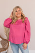 Business As Usual Tie Back Blouse- Magenta