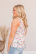 A Rosy Outlook Floral Tank- Ivory