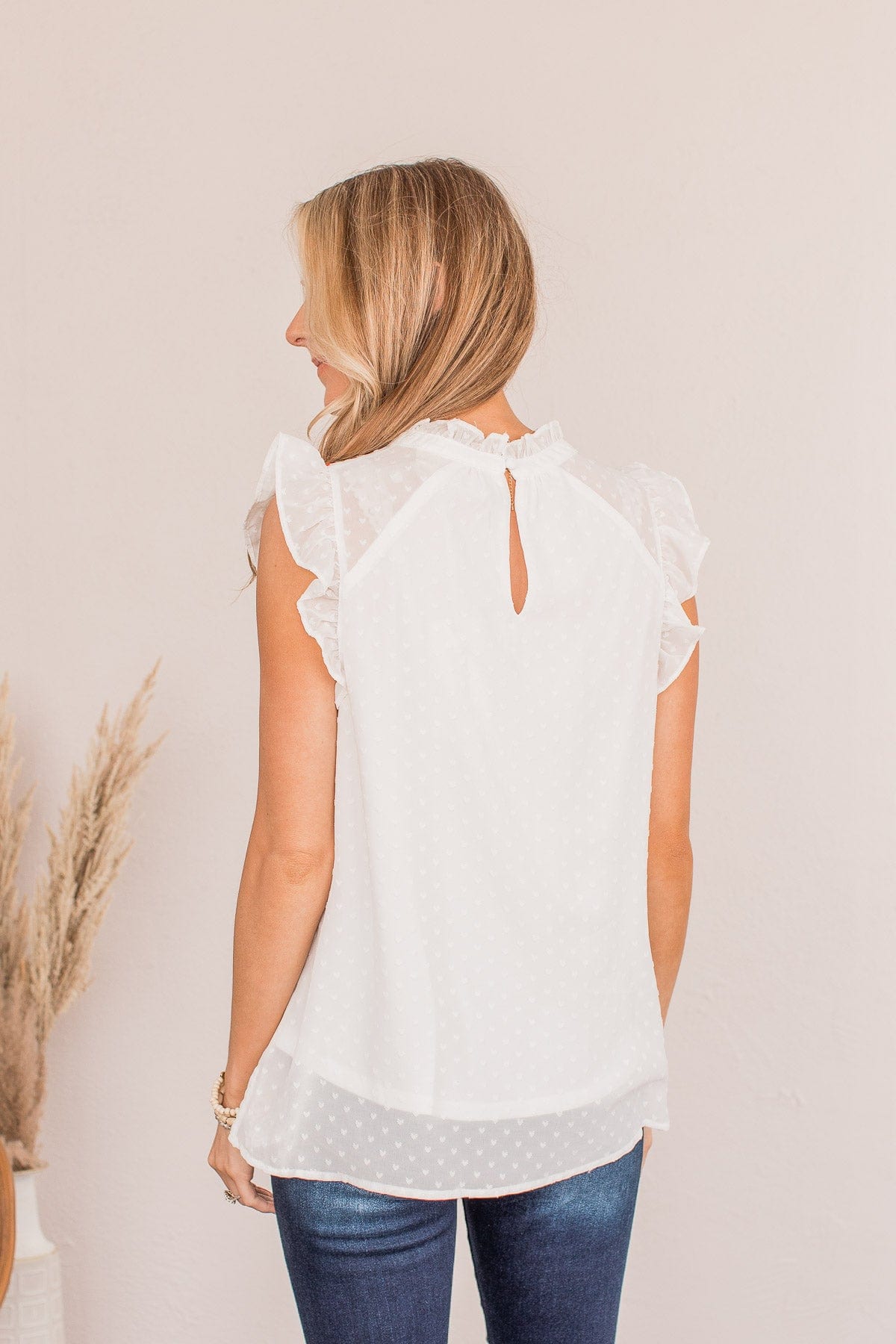 Planting Ideas Swiss Dot Blouse- Ivory