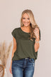 Shake Things Up Sleeveless Top- Dark Olive