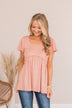Always Find The Good Babydoll Top- Dusty Pink