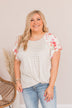 Complete The Look Striped Floral Top- Ivory