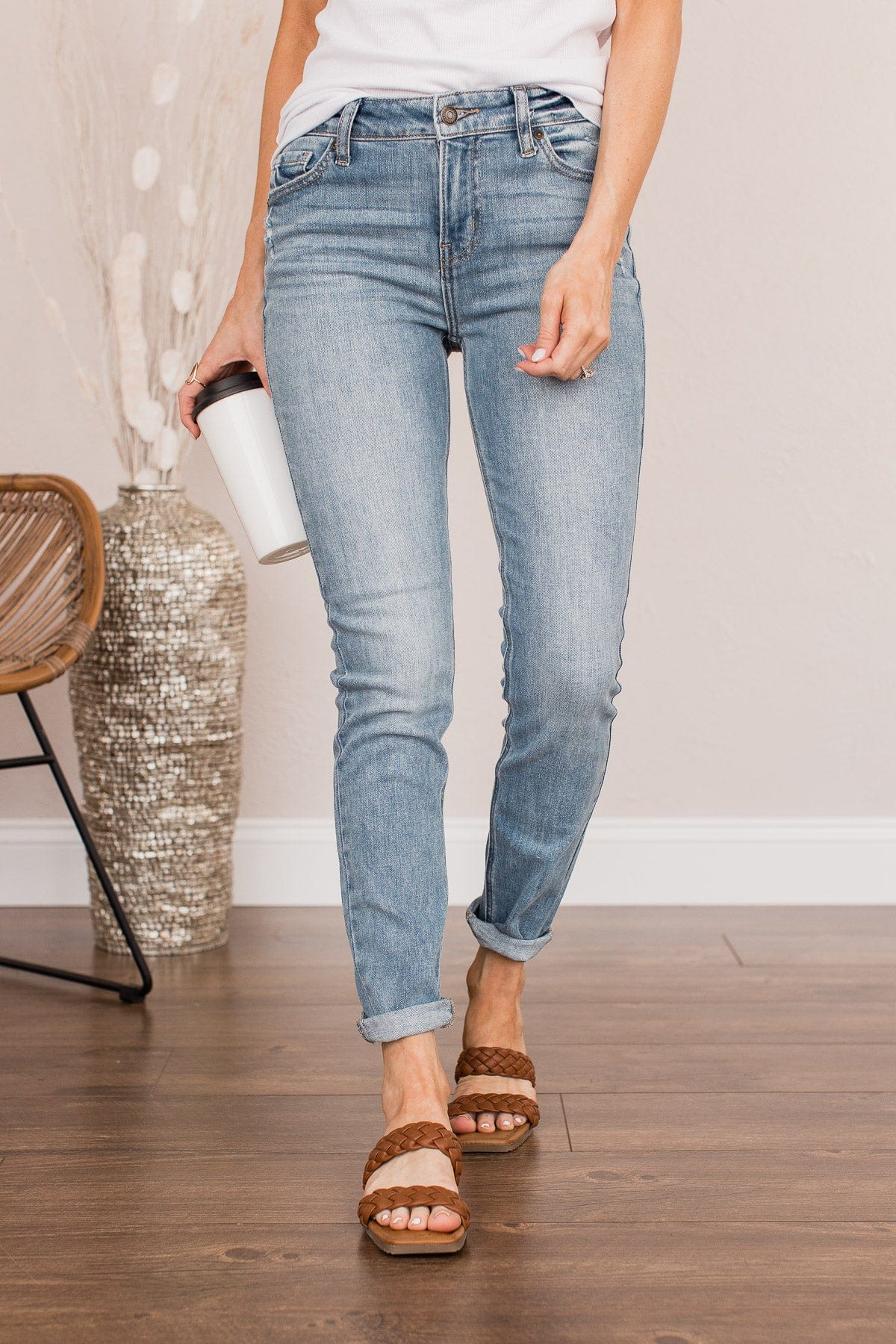 Eunina Mid-Rise Skinny Ankle Jeans- Nadine Wash