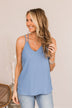 Memories Made Together Criss-Cross Tank Top- Blue