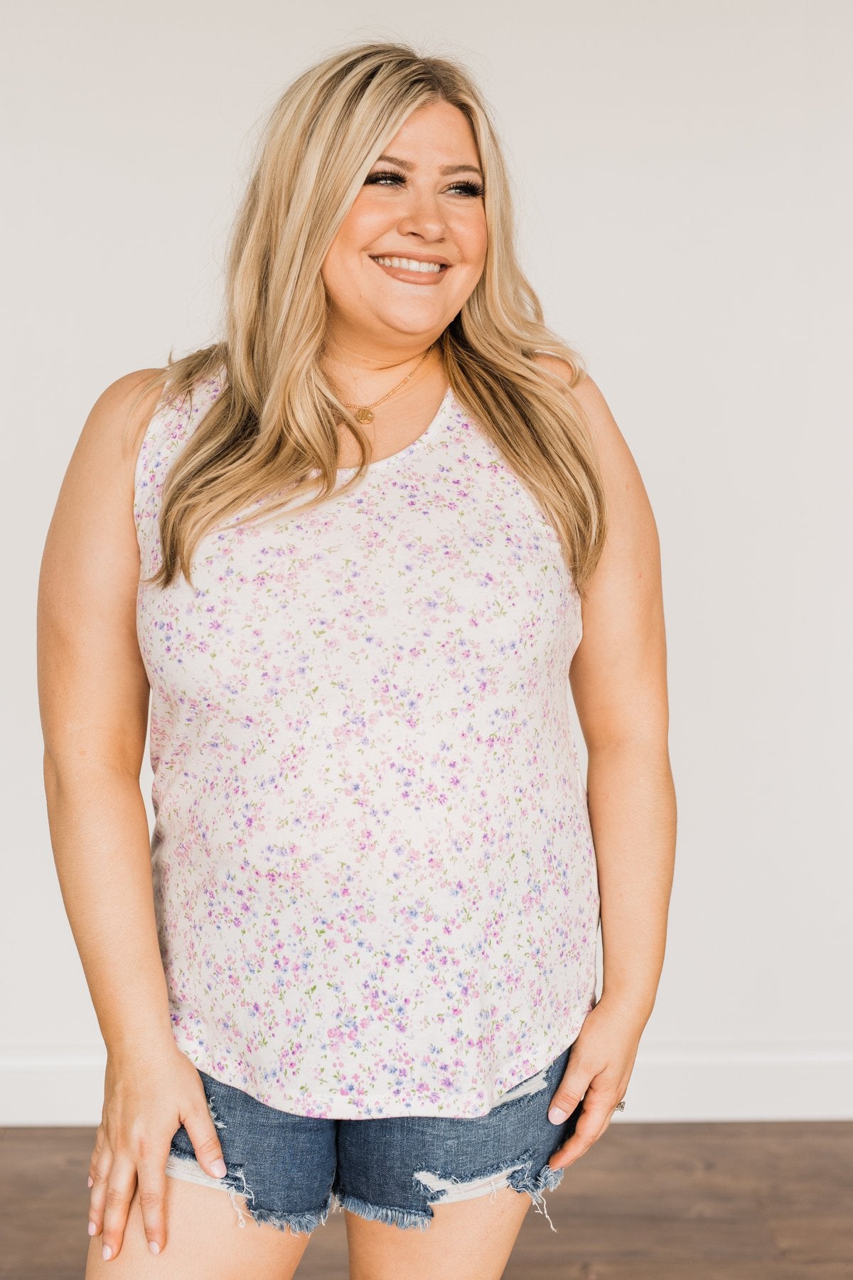 Darling Days Floral Tank- Ivory