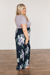 Lasting Memories Floral Maxi Dress- Navy & Lavender