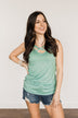 Places to Go Criss Cross Tank Top- Mint