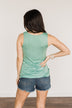 Places to Go Criss Cross Tank Top- Mint
