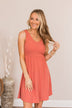 Lining Up For Me Ribbed Dress- Terracotta