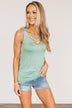 Places to Go Criss Cross Tank Top- Mint