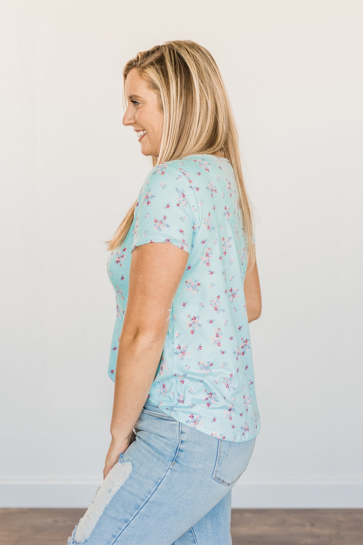 Blessed With The Best Criss-Cross Top- Light Blue