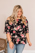Those Who Wander Floral Top- Black