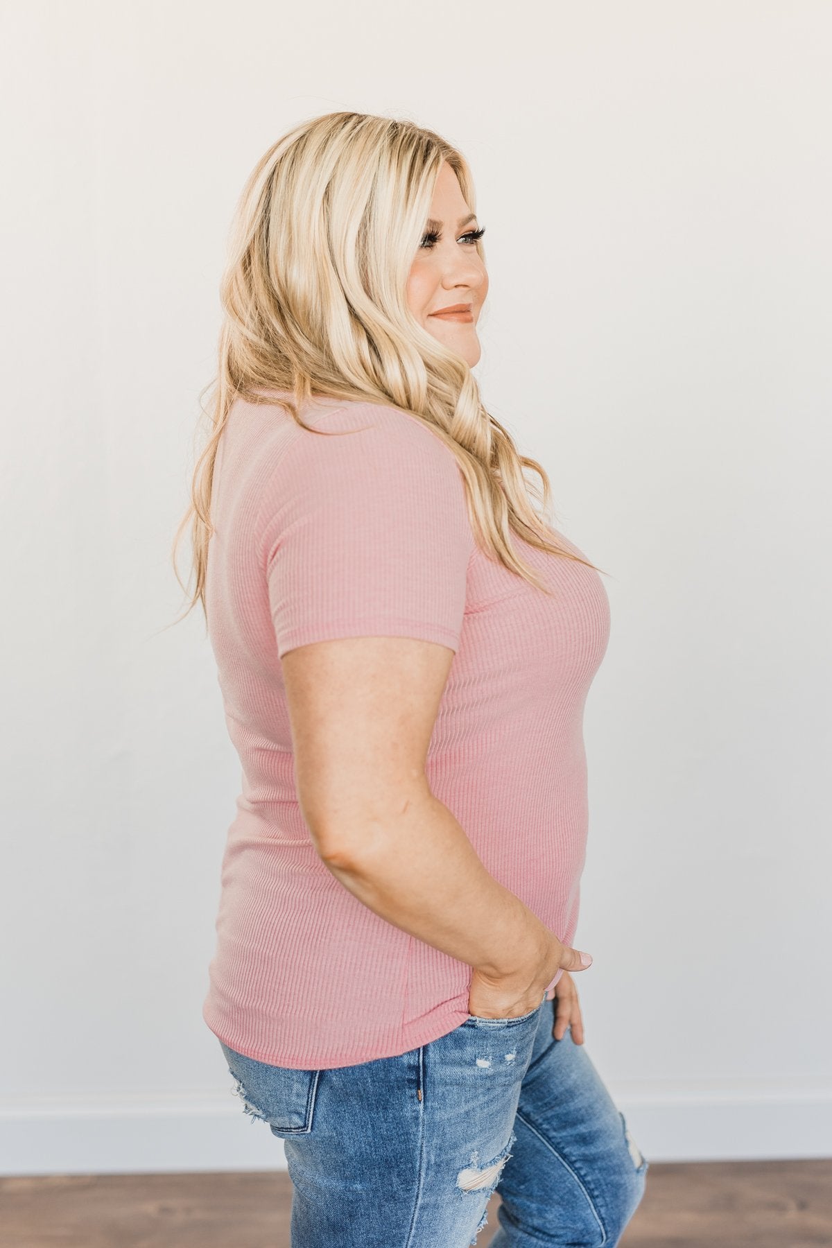 Feeling Spectacular Cut Out Top- Dusty Pink