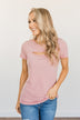 Feeling Spectacular Cut Out Top- Dusty Pink