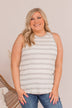 Giving All Of Me Striped Tank- Off White