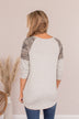 Catching Vibes Striped Camo Top- Gray