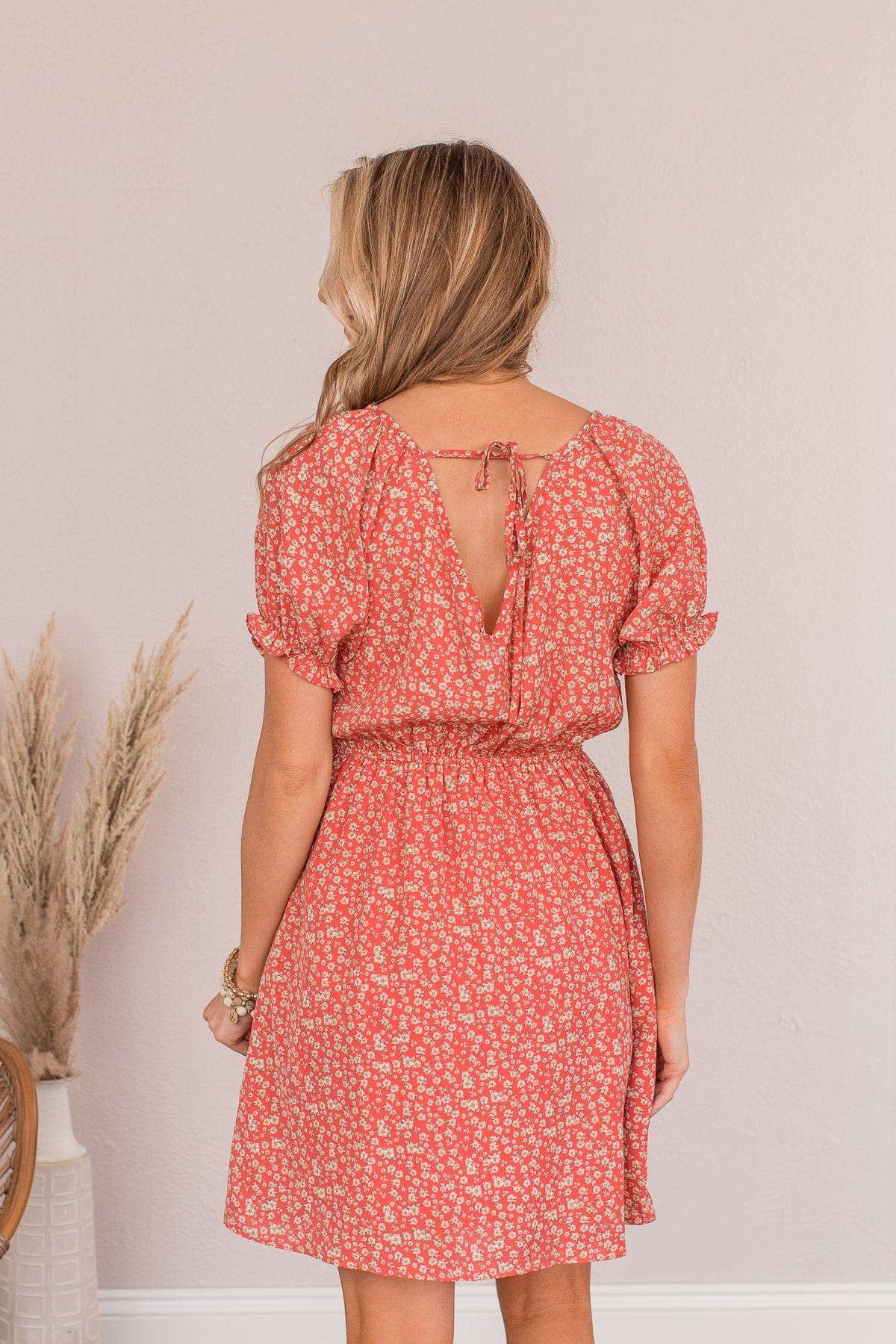 Good To Be Me Floral Mini Dress- Red