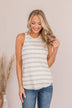 Giving All Of Me Striped Tank- Off White