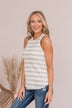 Giving All Of Me Striped Tank- Off White