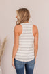 Giving All Of Me Striped Tank- Off White