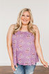 Flowering Fields Floral Lace Tank Top- Lavender