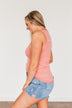 Authentically Me Button Tank Top- Coral