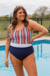 Ocean Outings One-Piece Swimsuit- Navy Stripes
