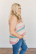 Limitless Love Striped Tank Top- Peach & Coral