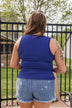 Shine On Me Fitted Tank- Royal Blue