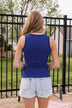 Shine On Me Fitted Tank- Royal Blue