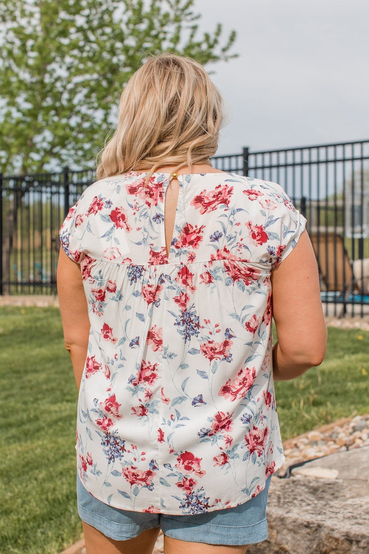 Acts Of Courage Floral Blouse- Ivory