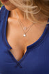 Up To The Stars 2 Layer Necklace- Silver