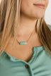 Rise & Shine Marbled Pendant Necklace- Turquoise & Gold