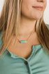 Rise & Shine Marbled Pendant Necklace- Turquoise & Gold