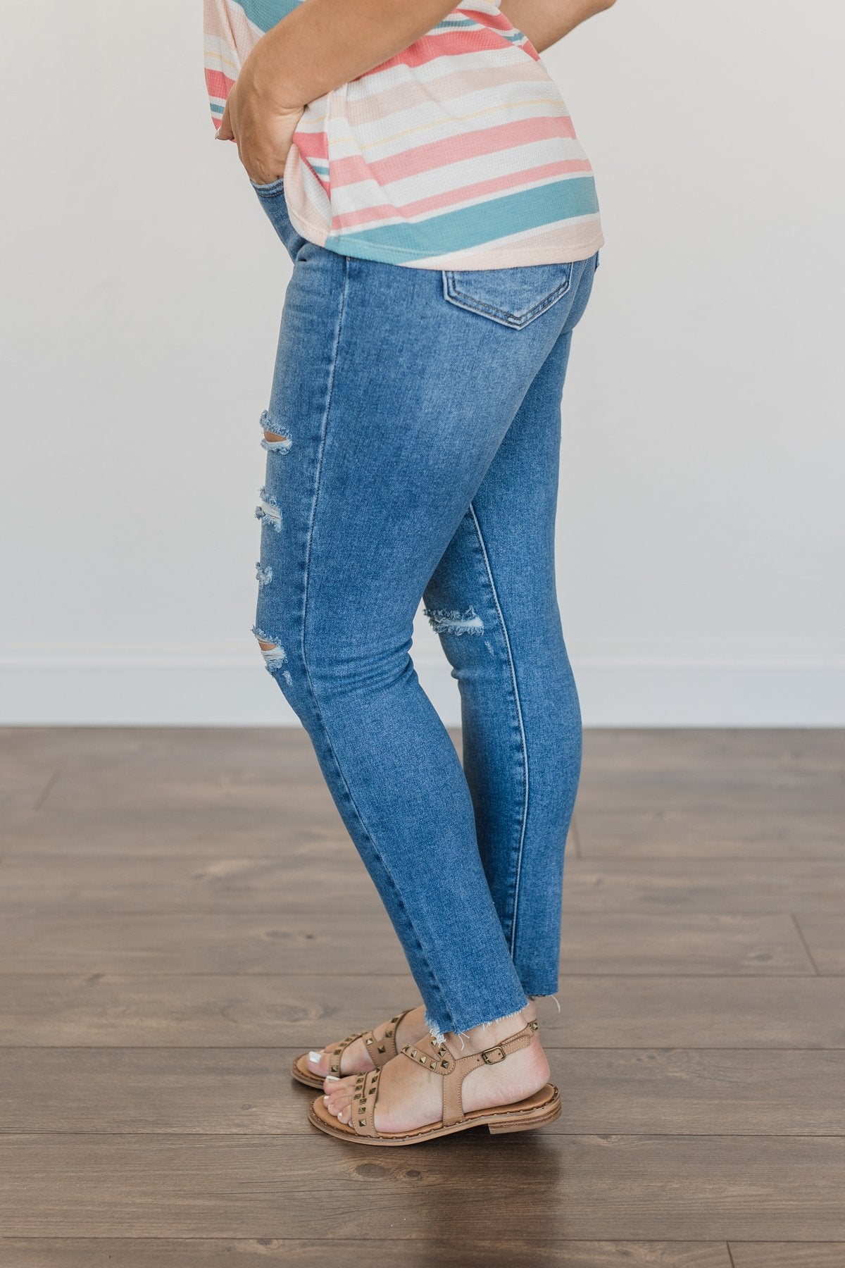 Just USA Distressed Skinny Jeans- Lennox Wash