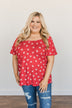 Happier Than Ever Floral Tie Top- Red