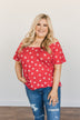 Happier Than Ever Floral Tie Top- Red