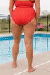 Sandy Shores Spotted Swim Bottoms- Red